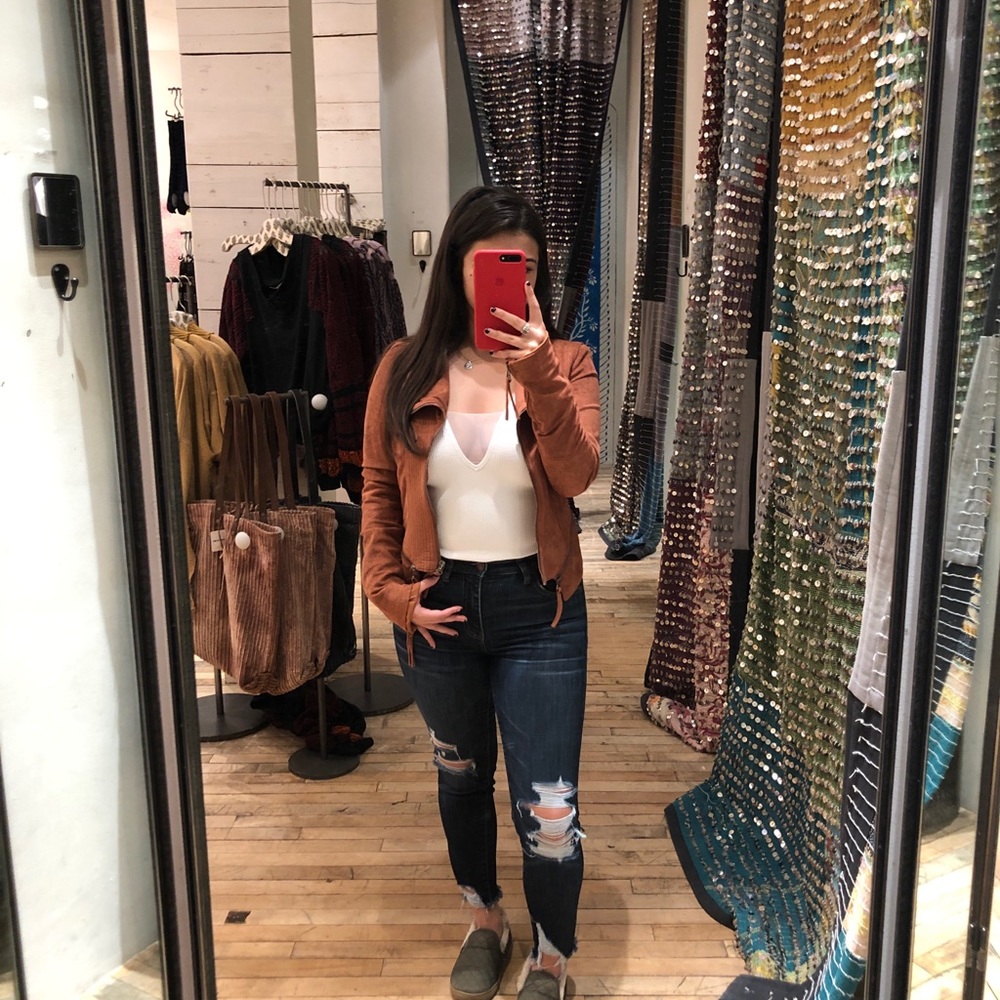 Lulus Suede Moto Jacket! WORN ONCE